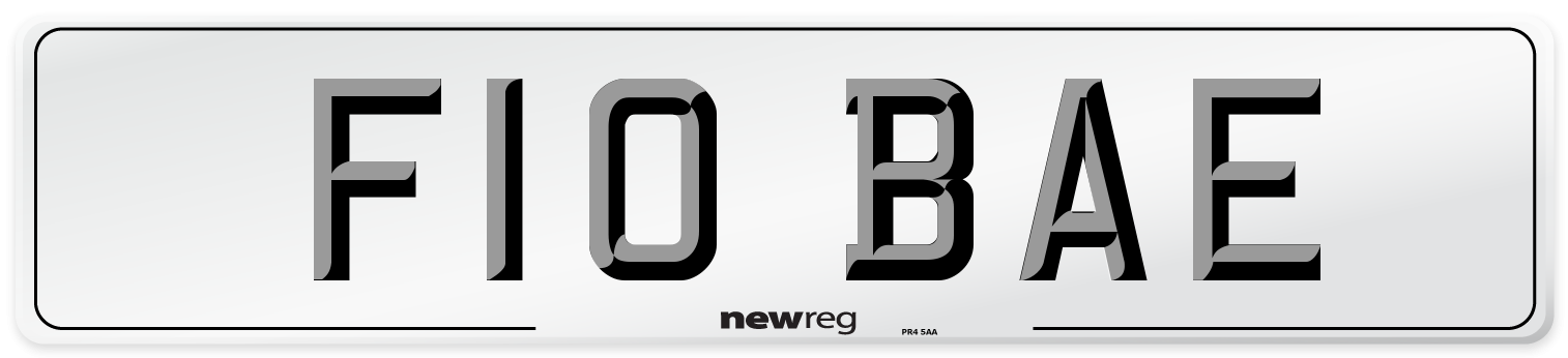 F10 BAE Number Plate from New Reg